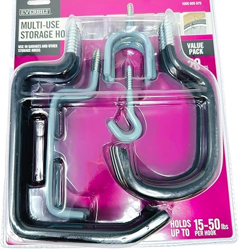 Miniatura 7 de 20 ganchos de almacenamiento multiusos surtidos, 5 estilos x 4 unidades, acabado recubierto de vinilo