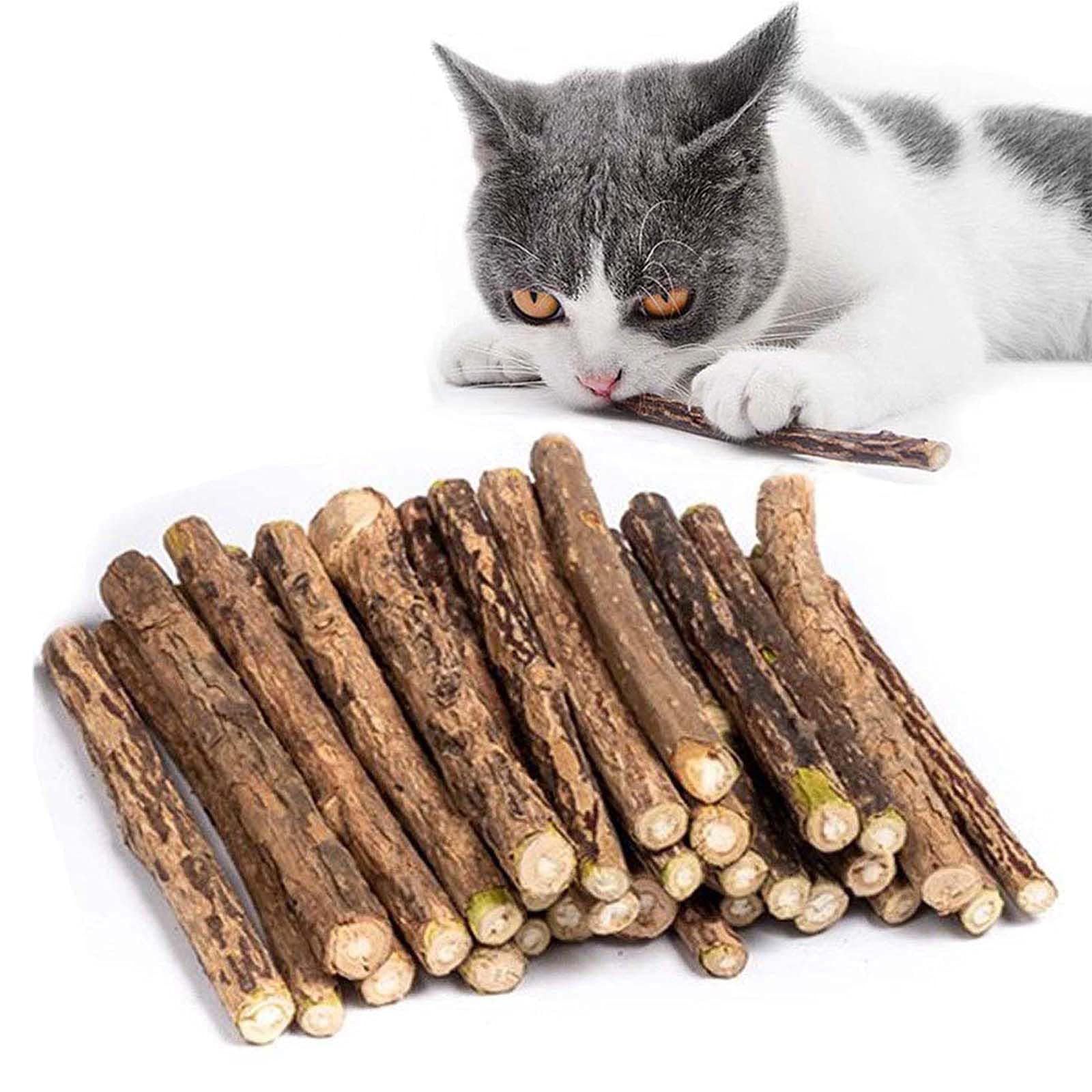 Mumoo Bear30Pcs Cat Catnip Sticks, Cat Chew Sticks, Cat Catnip toys, Natural Matatabi Silvervine Chew Sticks, Teeth Grinding Chew toys for Cat, Dental Catnip Toys for Cat Kitten