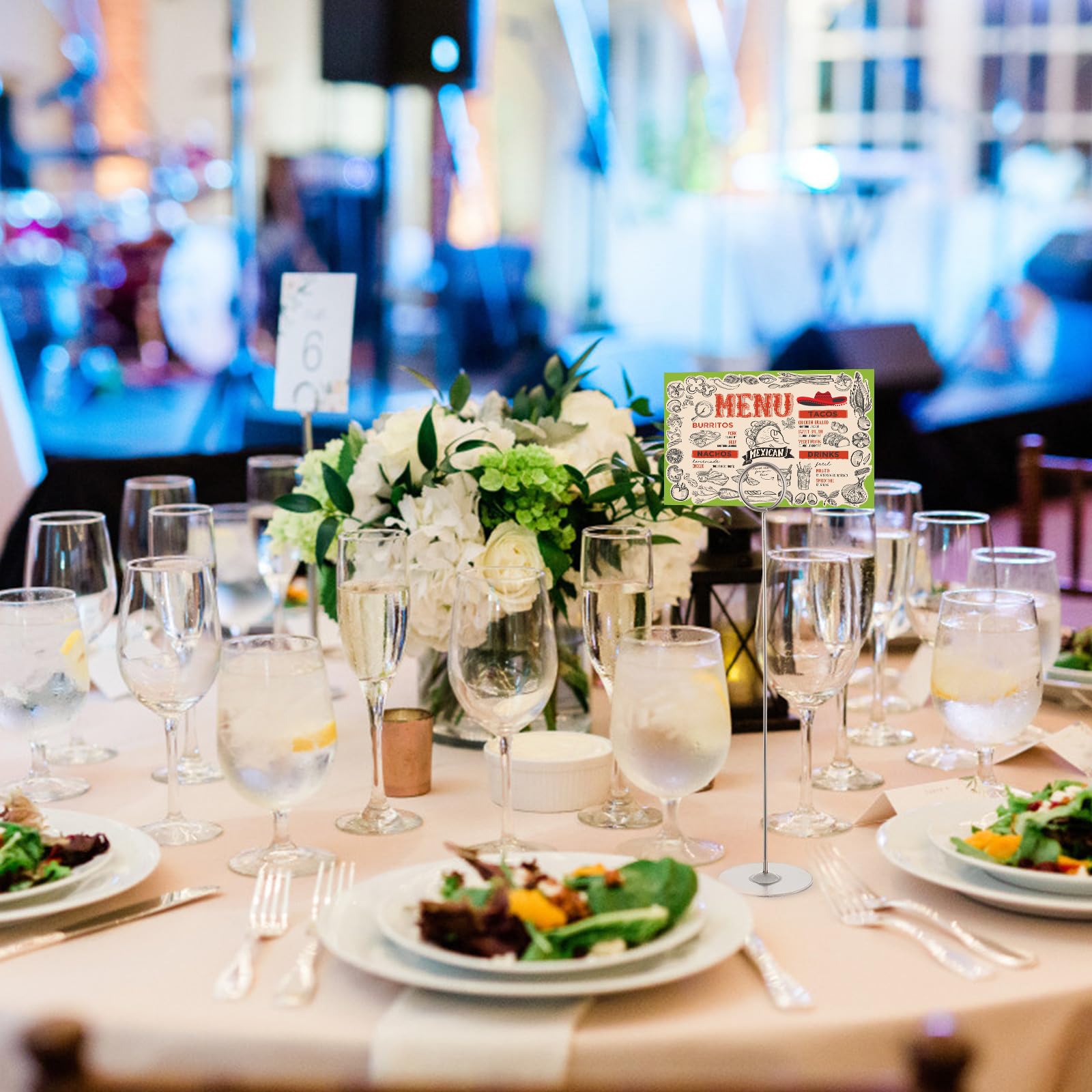 5pièces Porte-Carte INOX pour Mariage Support Numéros de Table Solides et Stables Porte-Cartes de Menu et Siège pour Décoration de Table Mariage