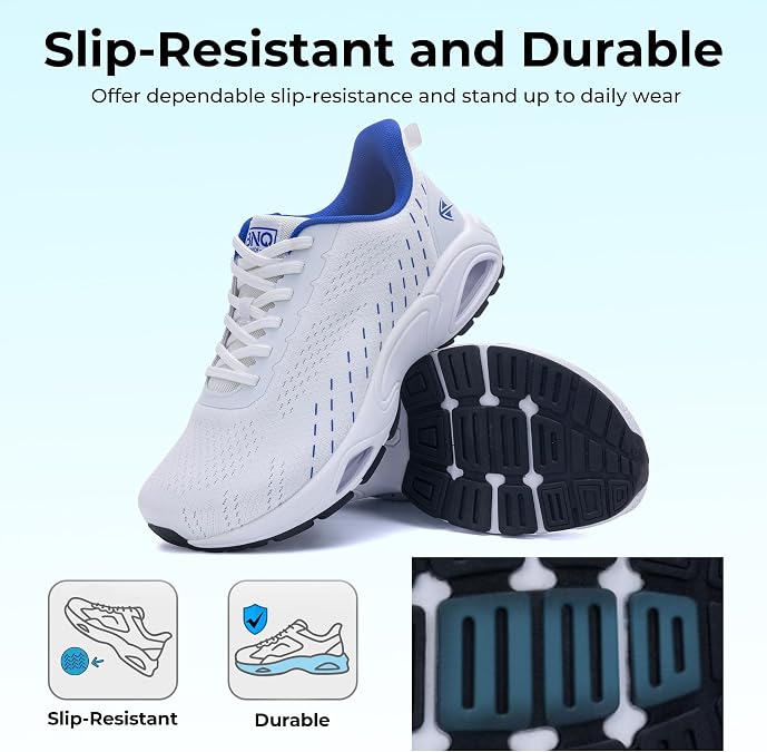 AOV Wide Toe Box Running Shoes for Men Arch Support Walking Sneakers