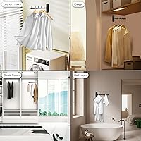 Vista 7 de Sumnacon Perchero de ropa de acero inoxidable, 2 piezas, perchero de ropa montado en la pared, tendedero de pared con brazo oscilante, colgador