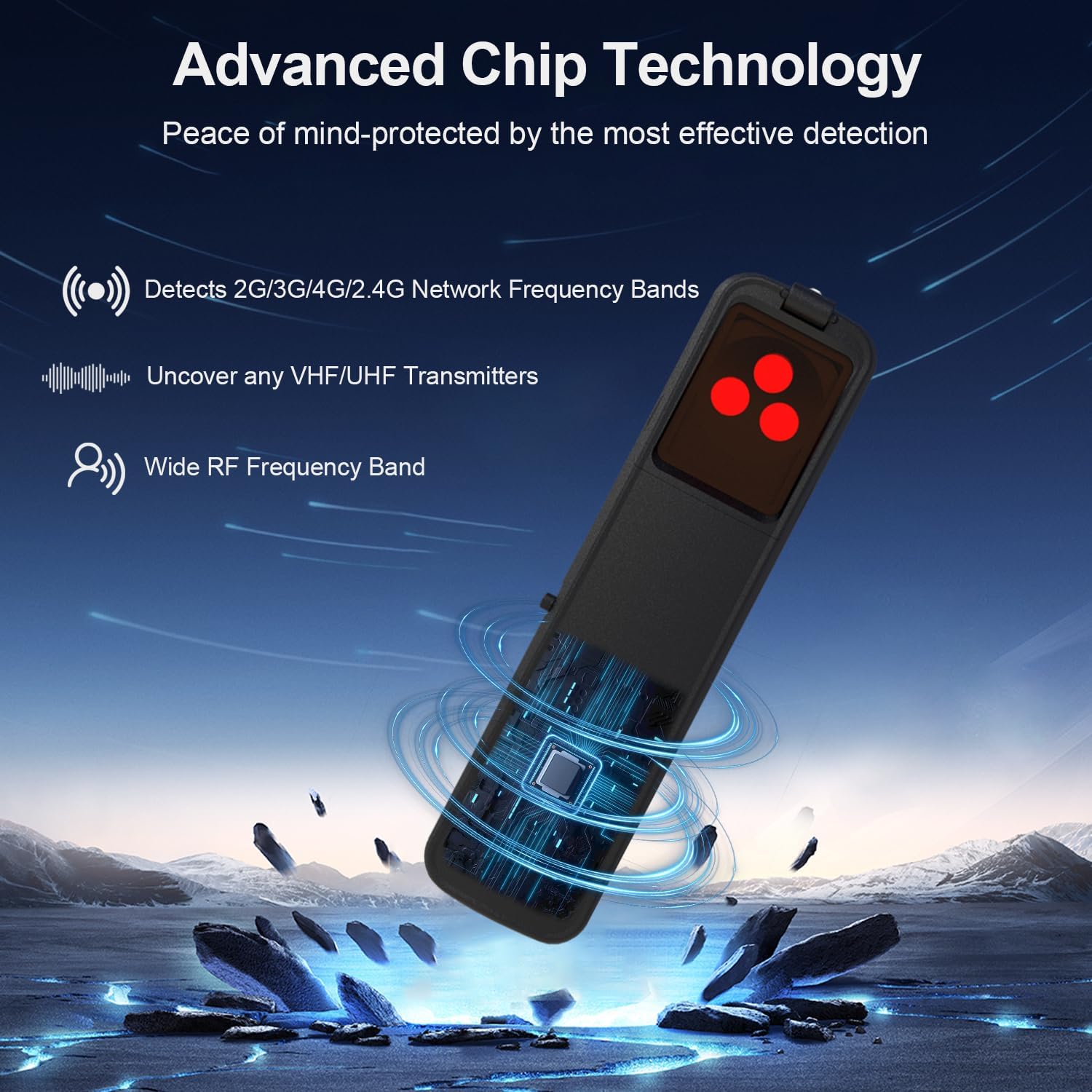 ZHENHAN Hidden Camera Detectors,GPS Tracker Detector,Camera Detector Spy Camera Finder,RF Detector,25H Working Time,Travel-Friendly Size(S600 Black) - Image 3