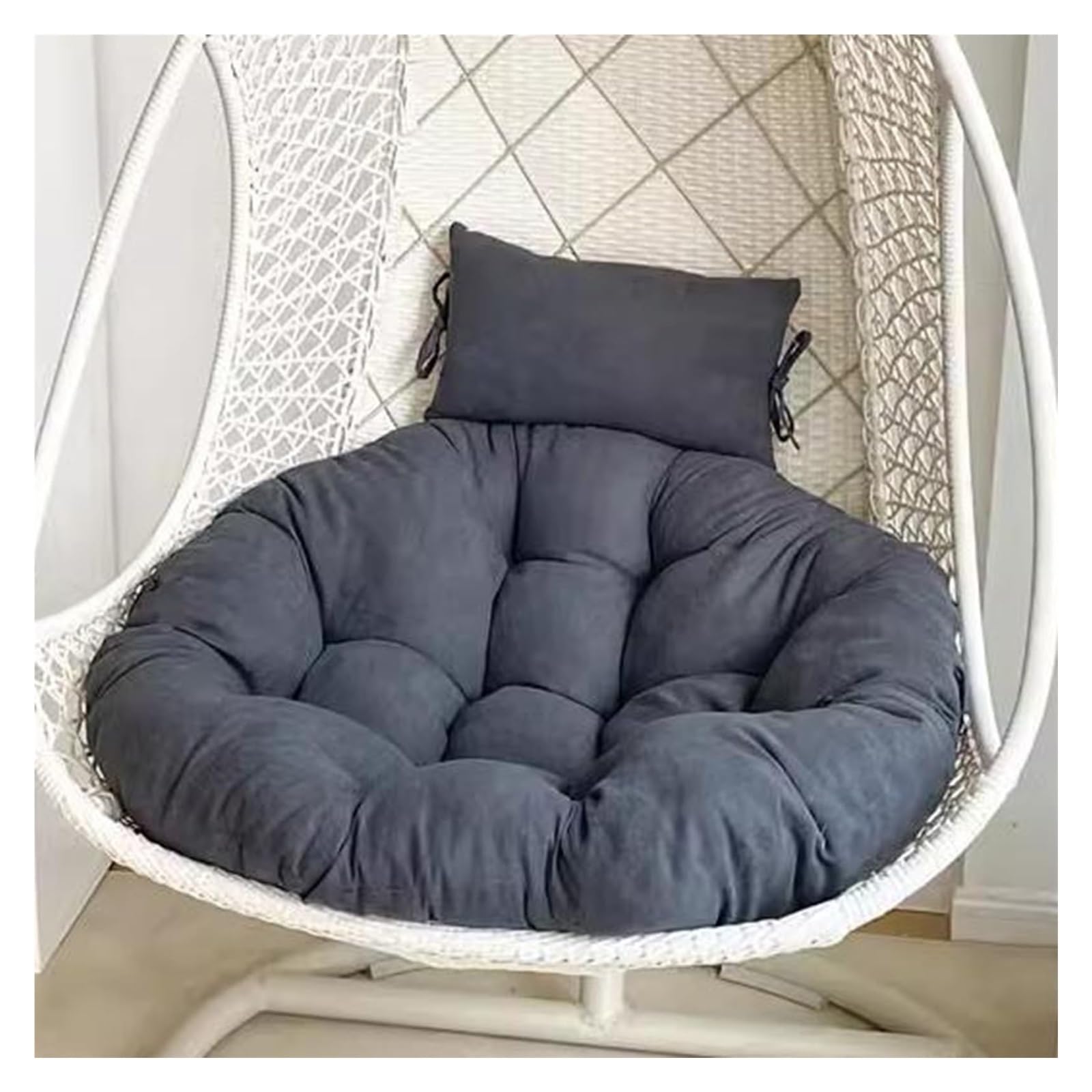 Meiiron Hanging Egg Chair Cushions, Patio Wicker Hanging Swing Chair Resistant Seat Pad Portable Foldable Seat Basket Cushions for Garden Basket Chair Seat(Dark Gray)