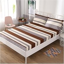 Waterproof Mattress Cover,Soft Mattress Covers,Breathable Full Mattress Protector,Machine Washable Cover for Mattress,for Dormitories, Bedrooms, ESize59 * 79in Single Bed Sheet,ColorStripe