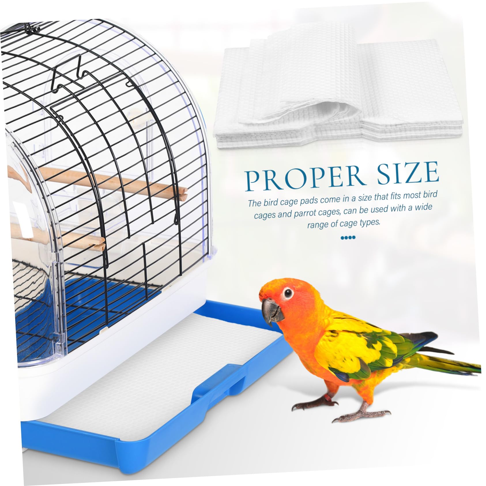 BESPORTBLE Doublure Tapis de Papier Blanc Oiseaux Oiseau Jetable et à Cage en 100 Feuilles Sûr et Pratique pour Cage de Perroquet