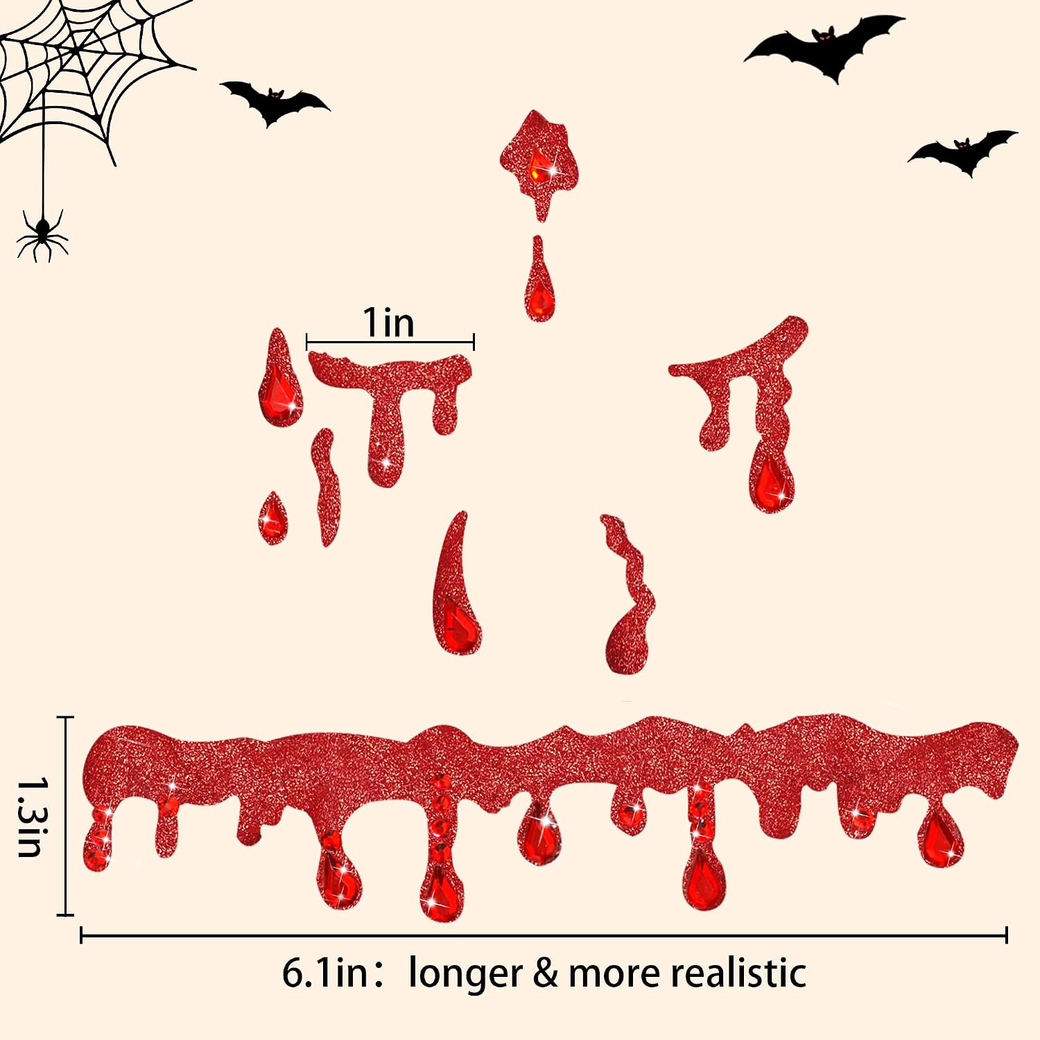 Parma77 Vampire Face Jewels, Vampire Costume Women Face Jewels Stick on, Vampire Accessories Vampire Face Stickers Halloween Costumes for Women