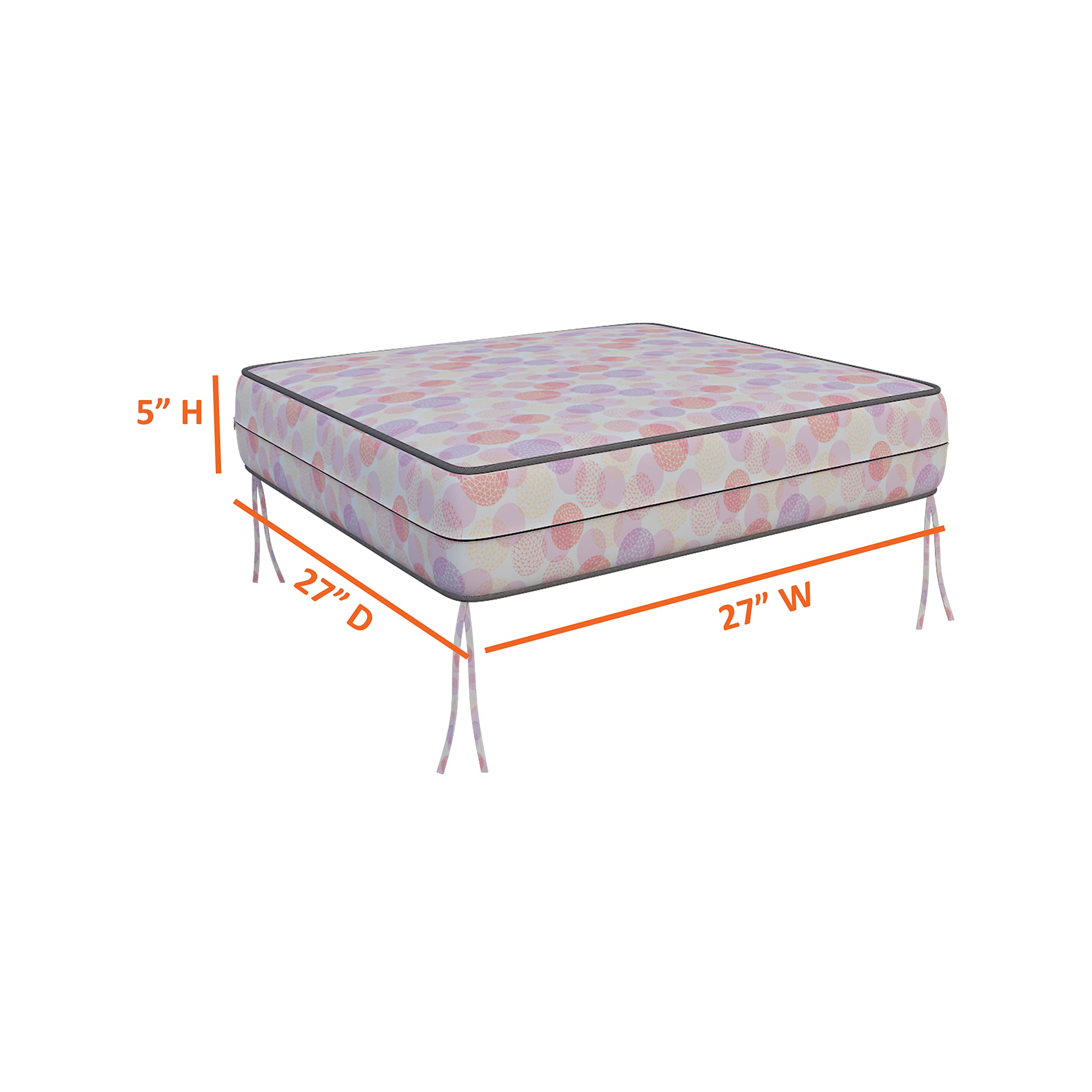 Covers & All Kwadratowa poszewka na poduszkę 2 szt. 600 D pokrowiec na fotel patio wodoodporny wysoce trwały materiał poliestrowy z zamkami błyskawicznymi (tylko pokrowiec) (13 cm wys. x 40 cm szer. x 45 cm głęb, wzór 15)