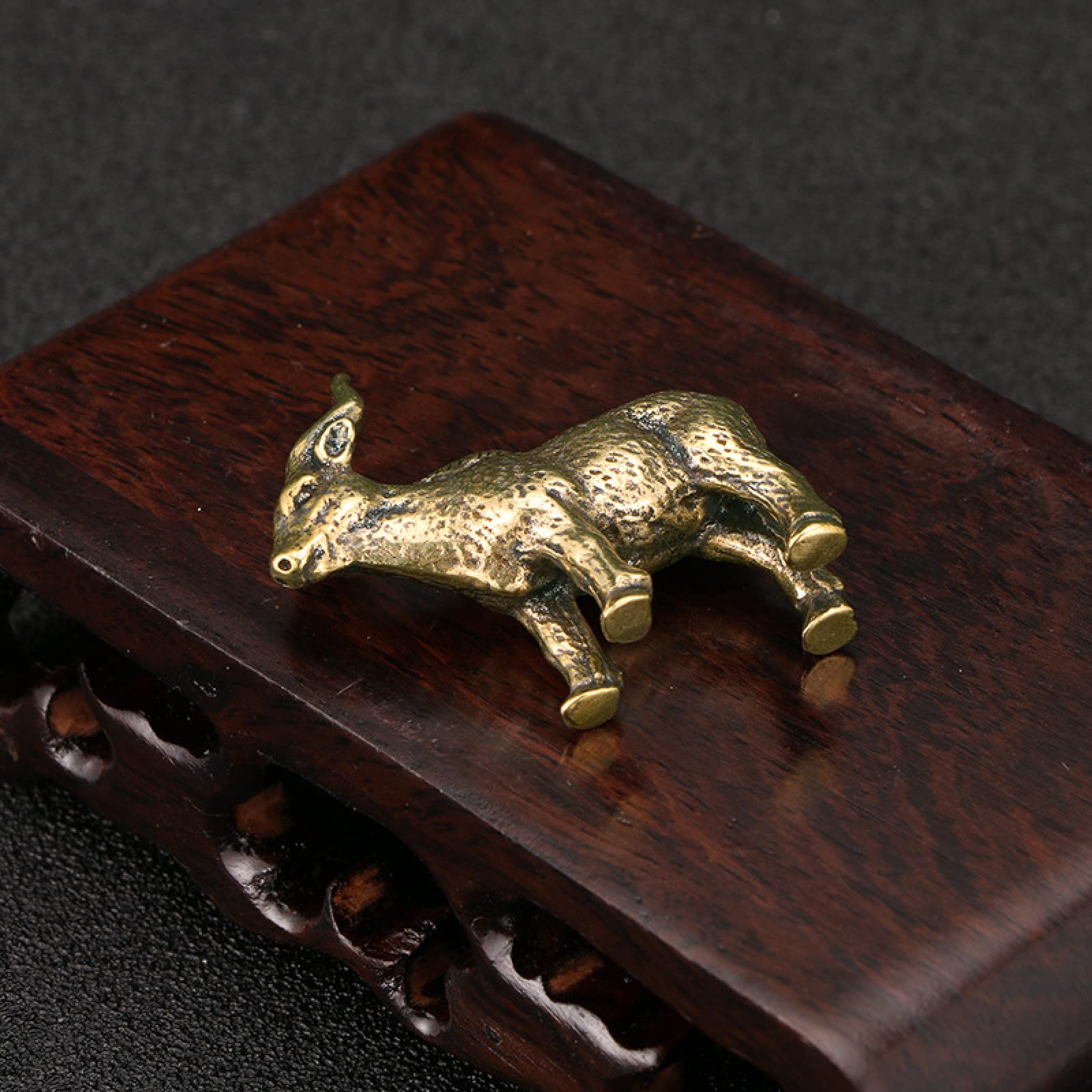 Amazon.co.jp: 彫像の装飾品 アンティーク真鍮ヤギティーテーブル