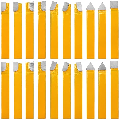 20 piezas 1/2 "punta de carburo con punta de cortador de broca de corte conjunto para herramientas de torno de metal.