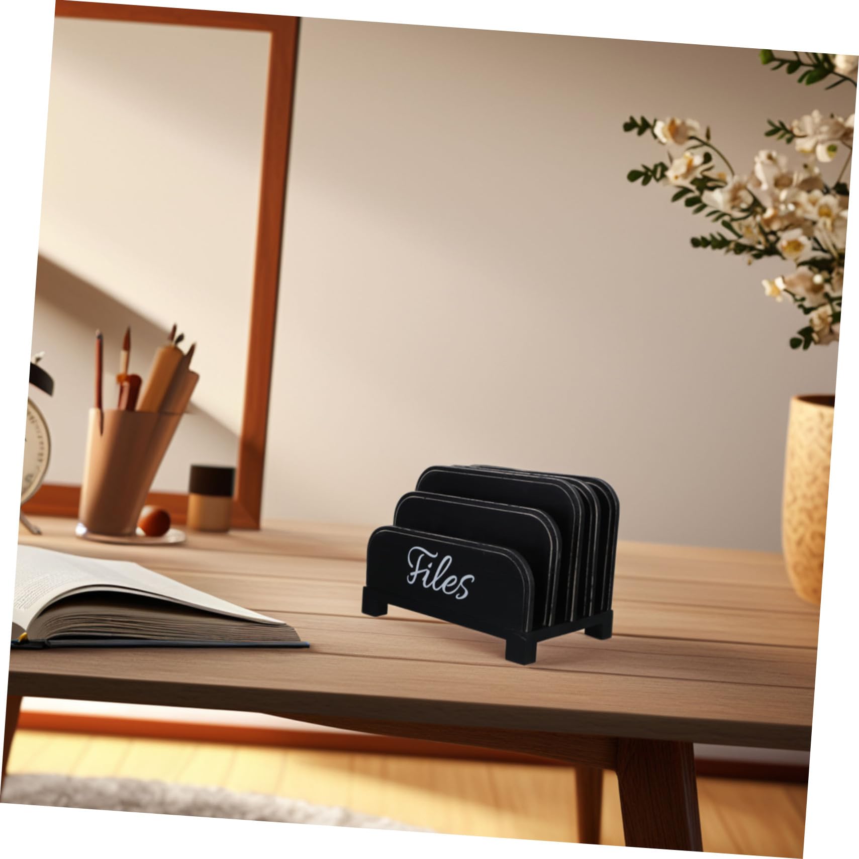 Holibanna 1juego Organizador De Escritorio De Madera Para Correspondencia y Documentos Compartimentos Para Oficina Hogar y Escuela Mejora La Productividad y Reduce El Desorden