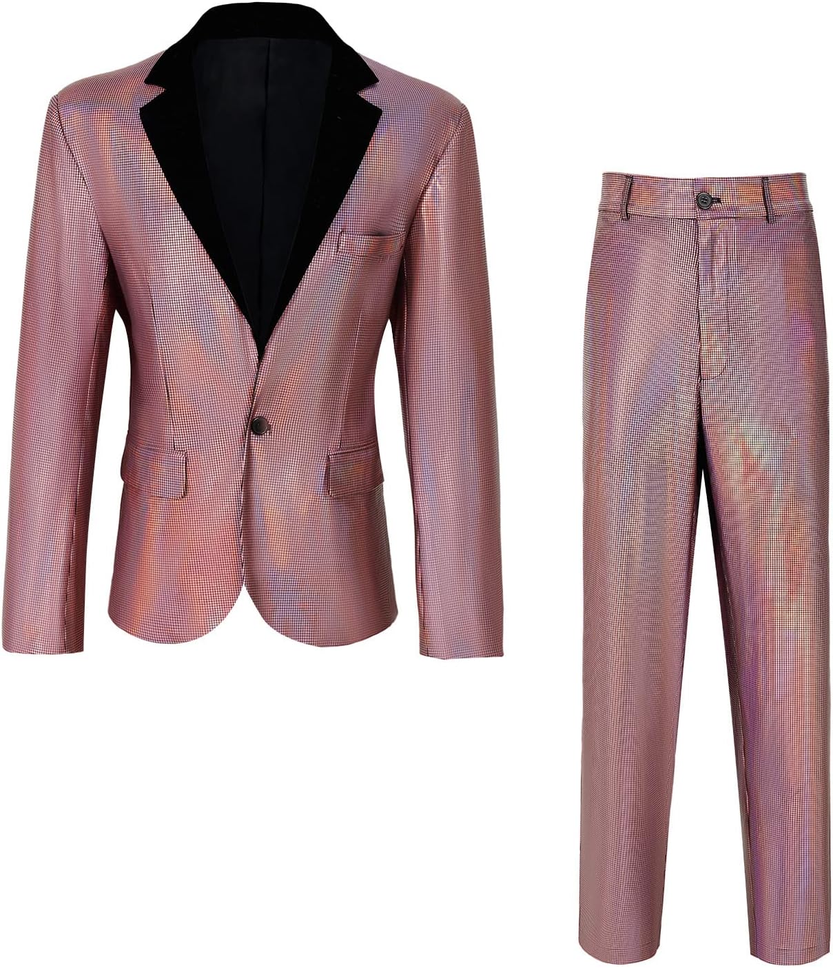 Men's 70s Disco Outfit Rainbow Suit Sequin Jacket and Pants Halloween Party Costume