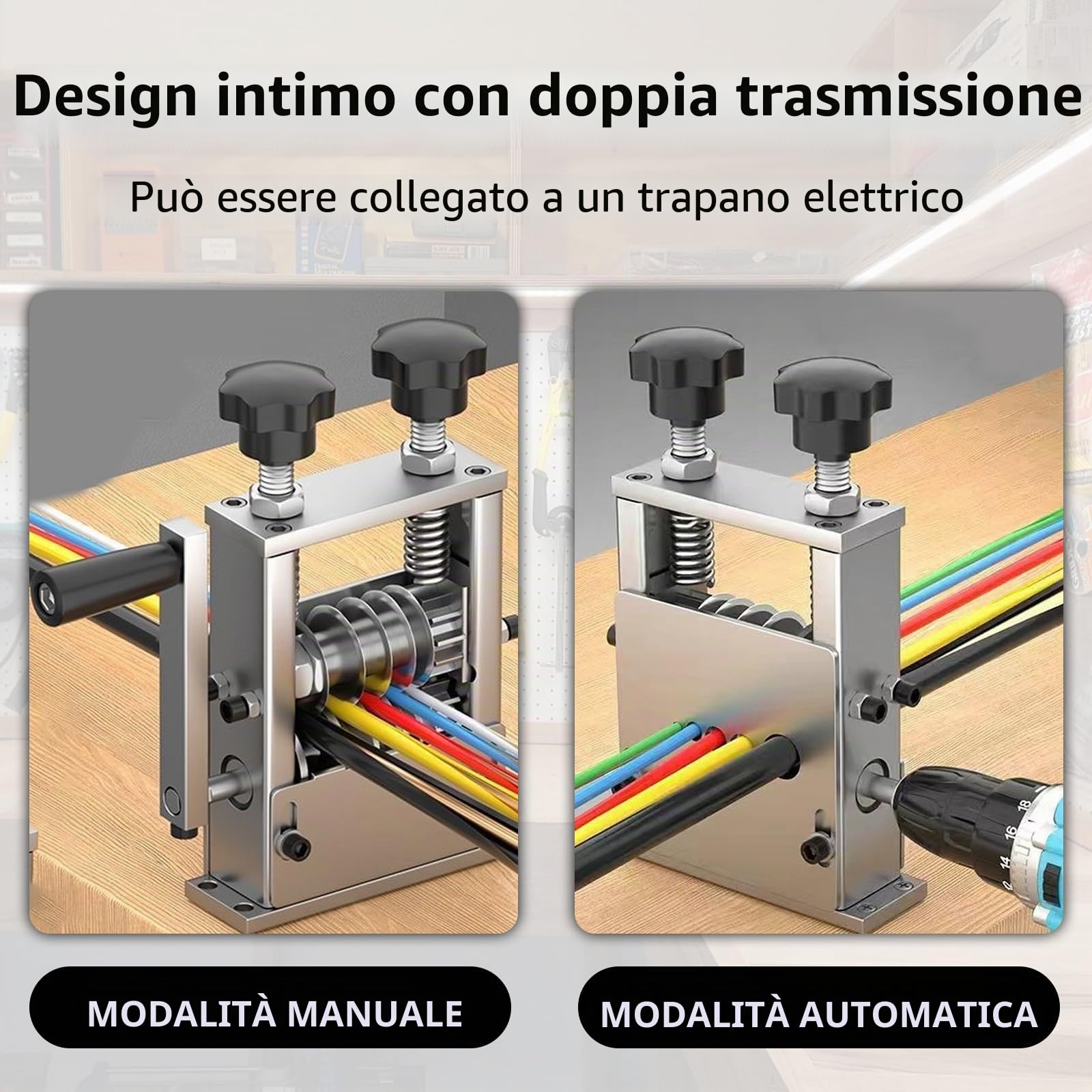 Spellacavi, Spelafili A 6 Fori 1-17 Mm Strumento Spelacavi Automatico Manuale Elettrico 2 Modalità Macchina Spelafili Macchina Spelafili 5 Fili Spelafili Contemporaneamente Con 5 Lame