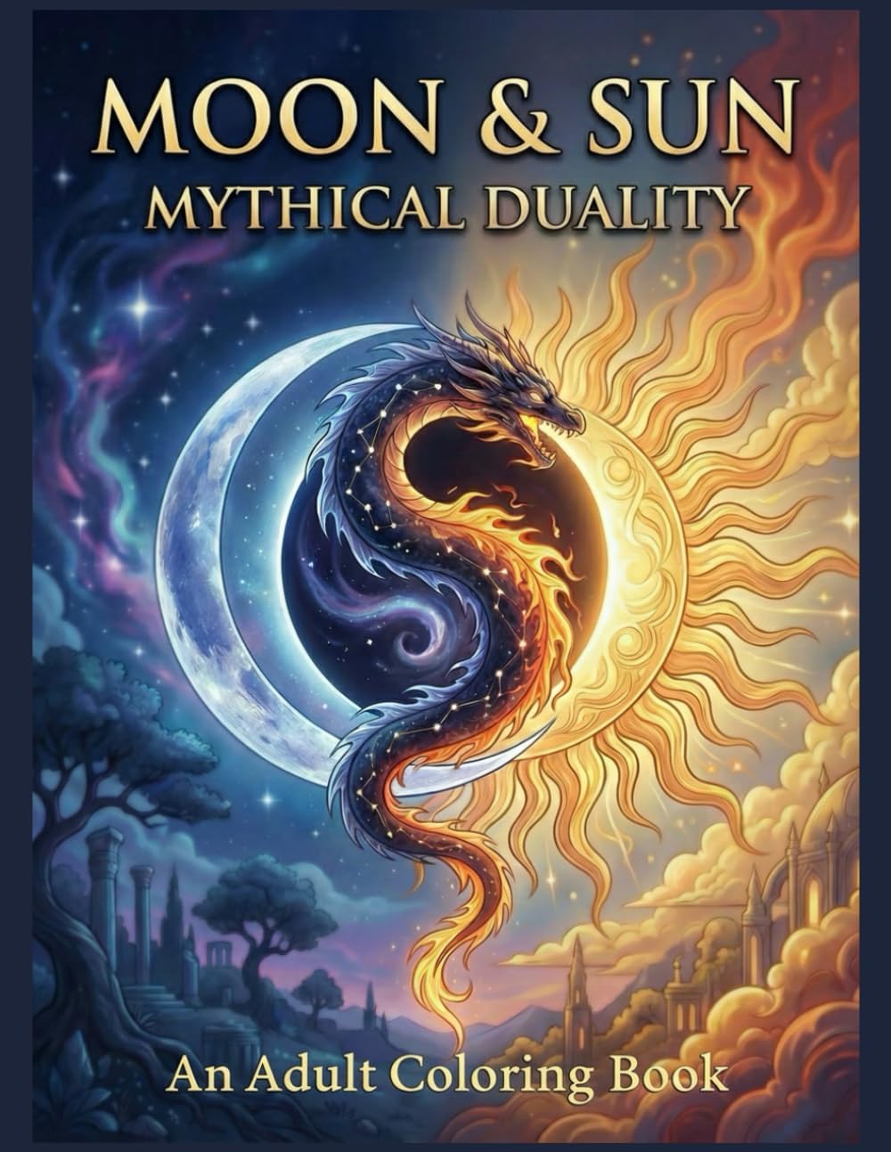 Moon & Sun: Mythical Duality: An Adult Coloring Book of Celestial Fantasy Creatures (Mythical Realms Coloring Collection)