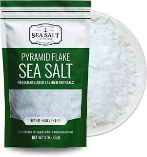 Flaky Sea Salt, Pyramid Flake Finishing, Gourmet Steak Salt, 3 oz Pouch