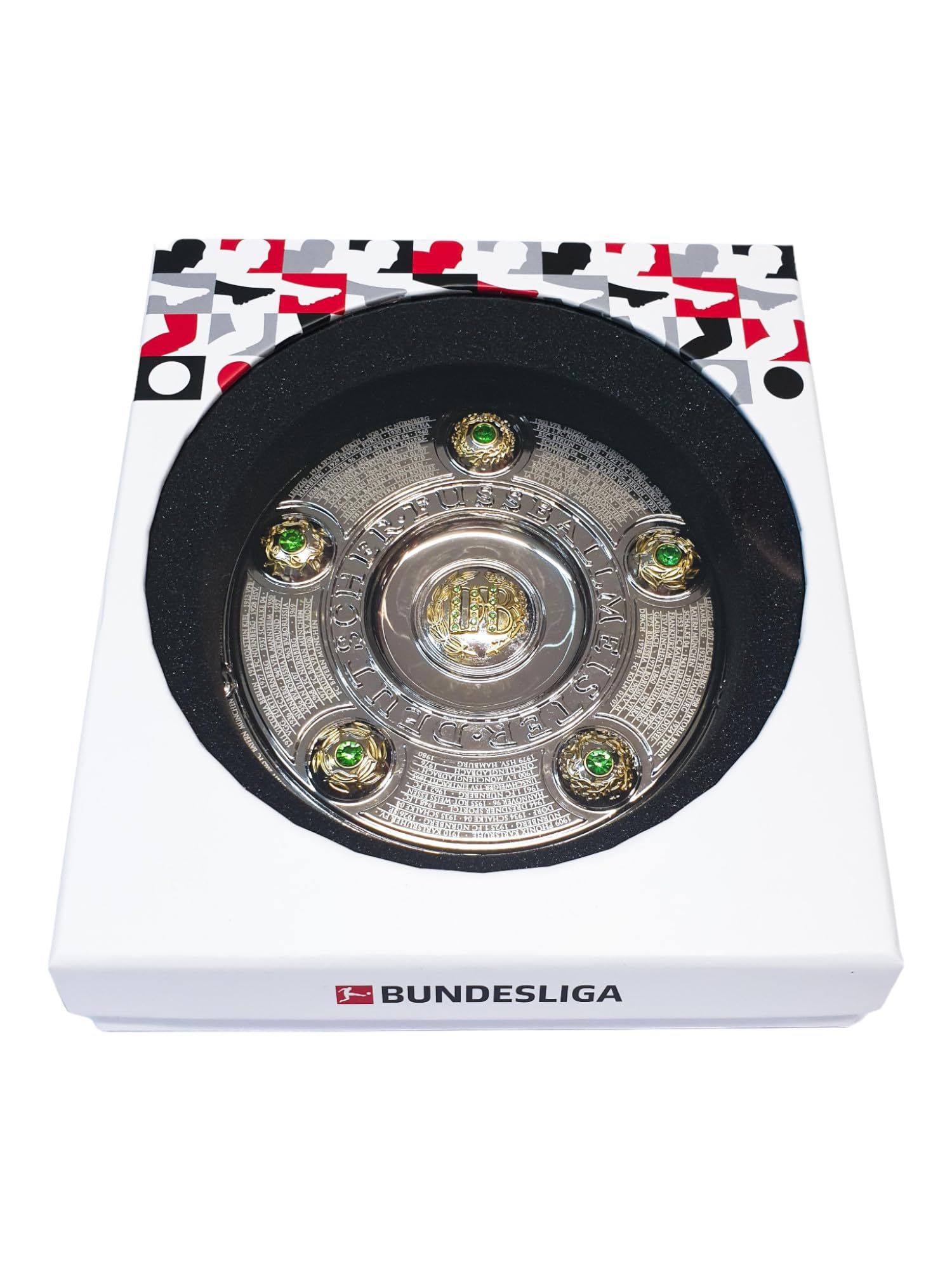 AMBALLCOM | 150 mm hohe Replica Trophäe - 3D Nachbildung der DFL Meisterschale Bundesliga | Verpackt in Displaybox | Sport | Fussball | Geshenk fur fussball fan
