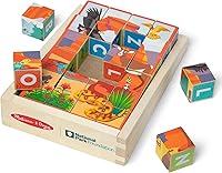 Vista 1 de Melissa & Doug National Parks Alphabet & Animals 24-Piece Cube Puzzle (Everglades, Arches, Yellowstone) - FSC Certified