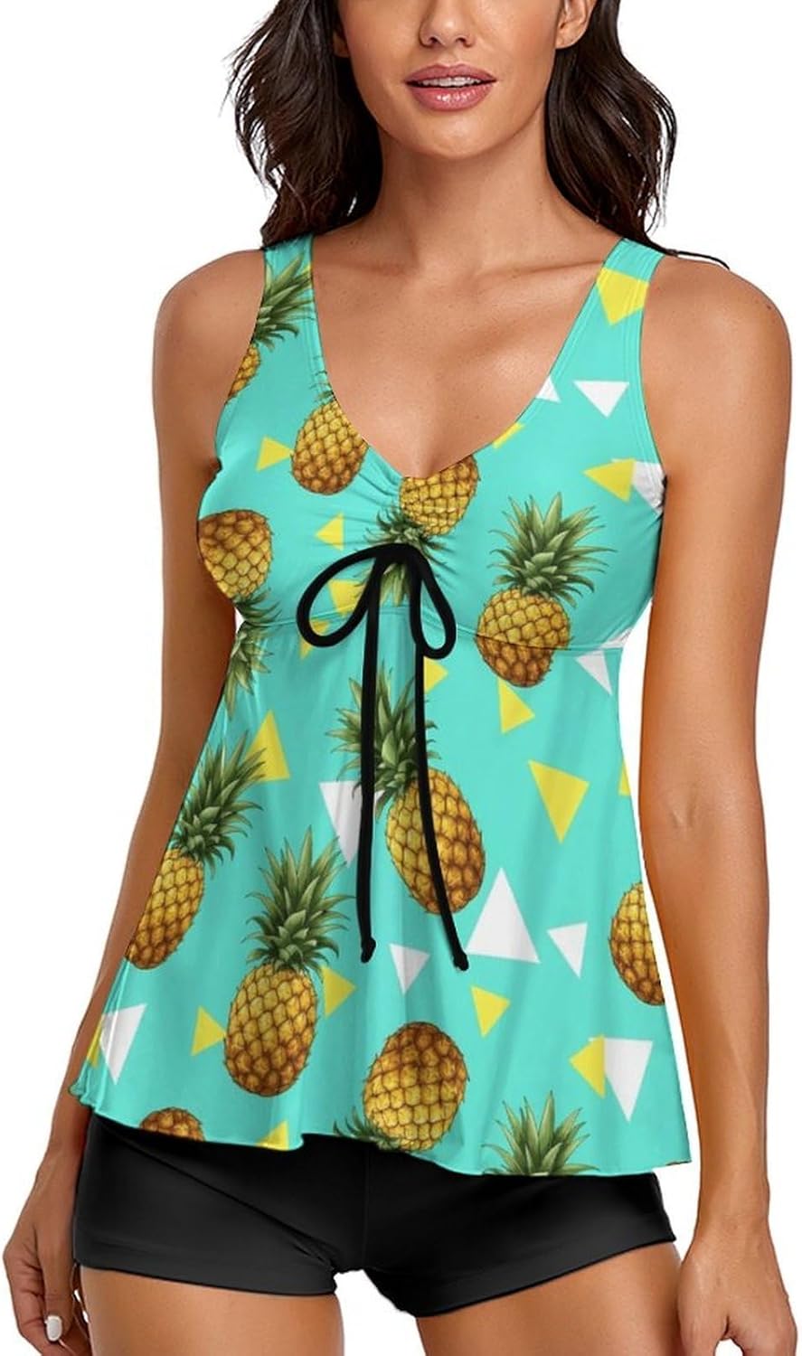 Tankini Swimsuits for Women, Breathable Two Piece Swimwear with Tankini Top and Boy Shorts