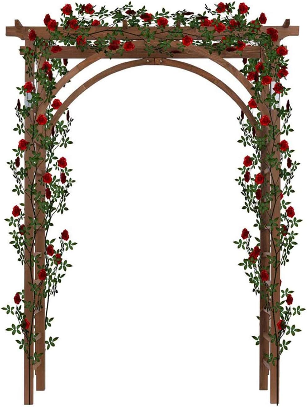 Wooden Garden Arbor,Wedding Arch for Ceremony, Wood Garden Trellis for Plant Climbing Modern Wedding Arch Frame for Signage and Photo Backdrops Beautiful and Practical Garden Arch Dark Brown