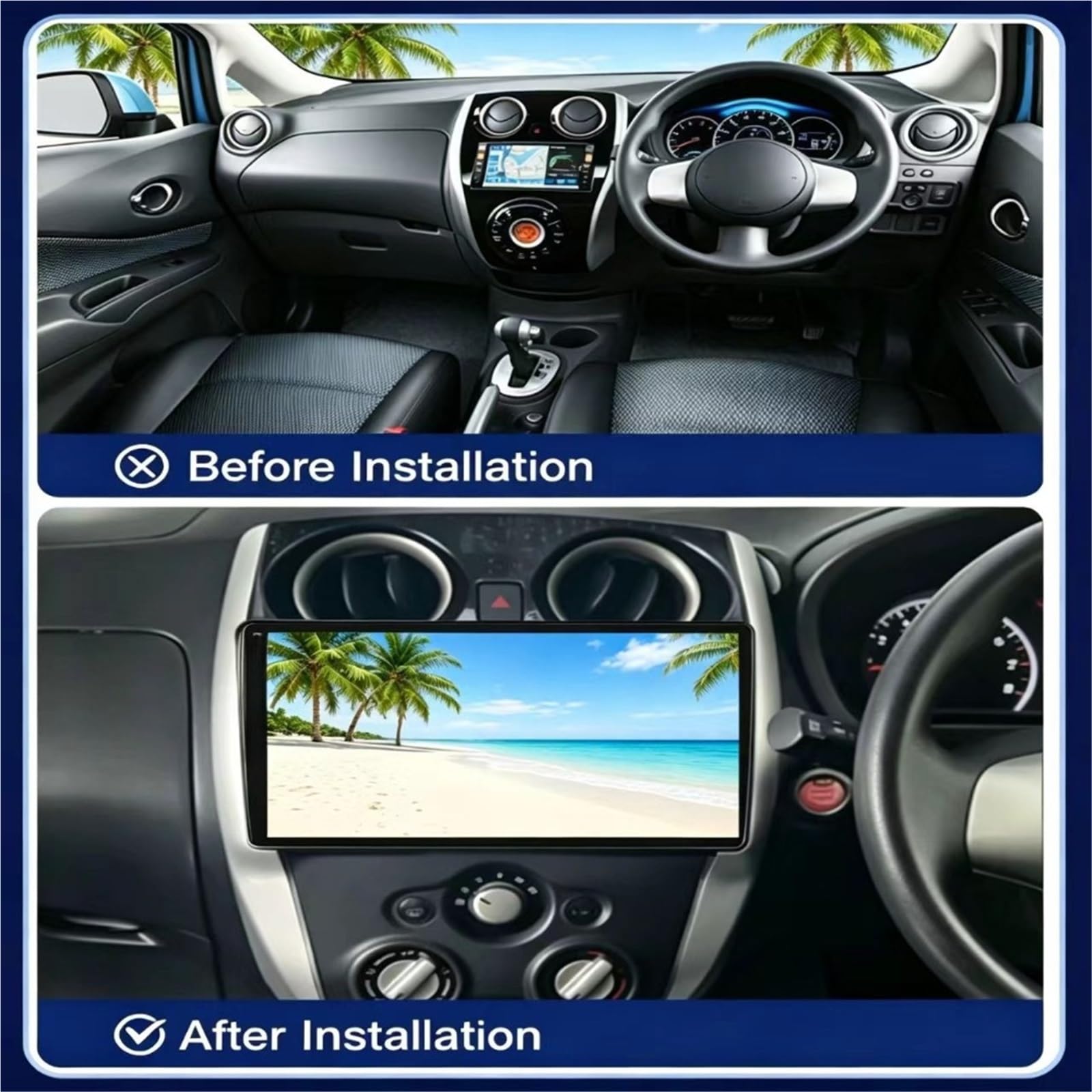 Mascherina per Autoradio per Nissan per Note 2014-2017 | Modifica Del Pannello Di Controllo Centrale Con Telaio Versatile Fascia Per Autoradio Con Telaio Da 10 Pollici
