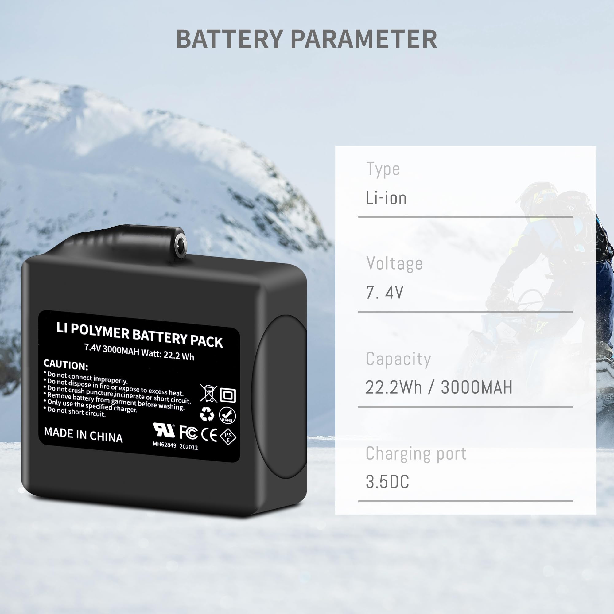 THERM-IC S-Pack 700 Sock Batteries - Compatible with All Therm-ic Heated Socks - Compact Lightweight Easy to Use Batteries with 3 Heat Settings - USB Charger Included