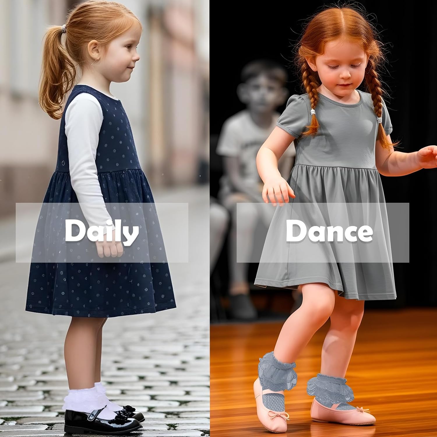 Toddler Girls White Ruffle Socks Cute Lace Frilly Cotton Ankle Socks for Dress