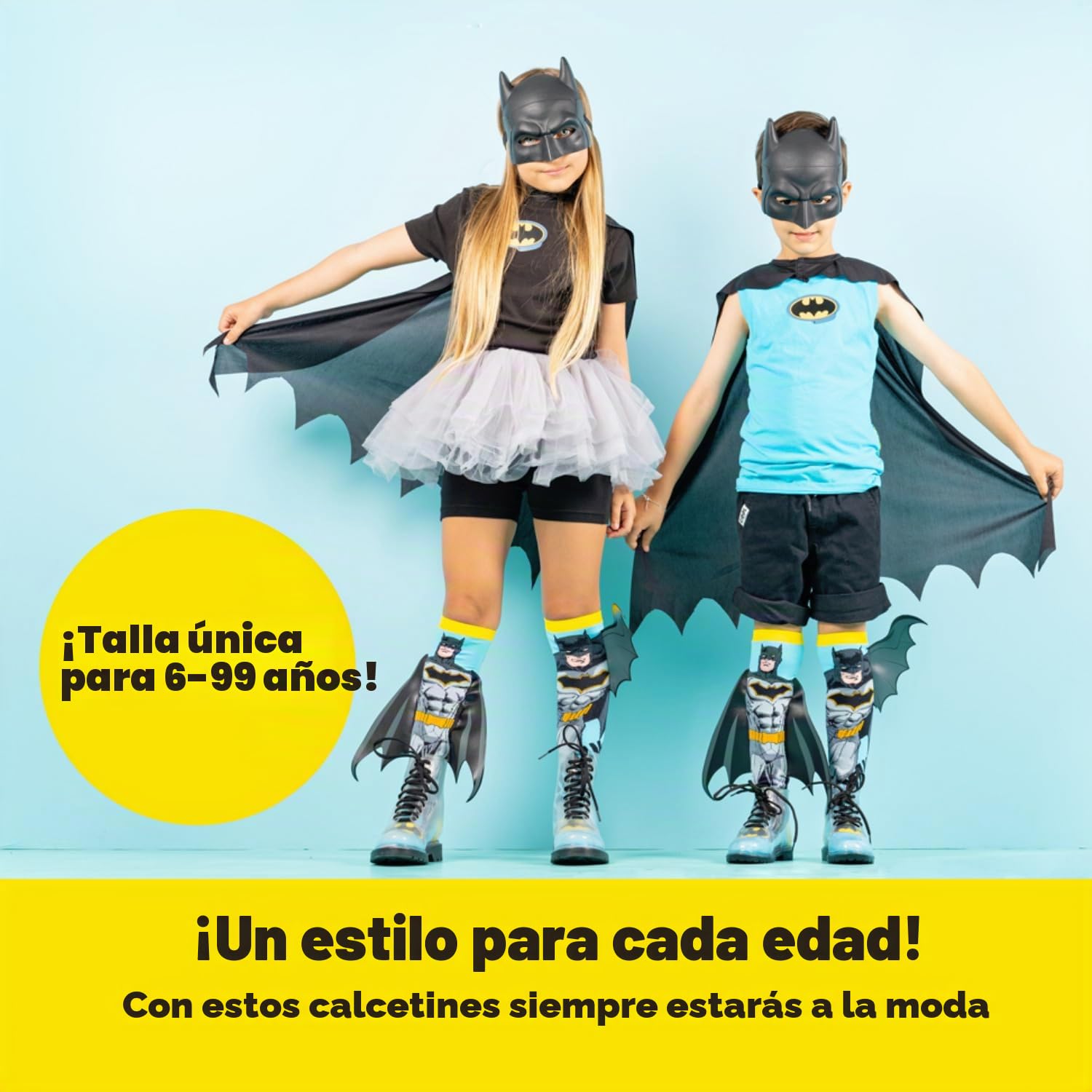 Madmia Calcetines de Batman para niña, Multicolor, 6-99, carbón, 6-99