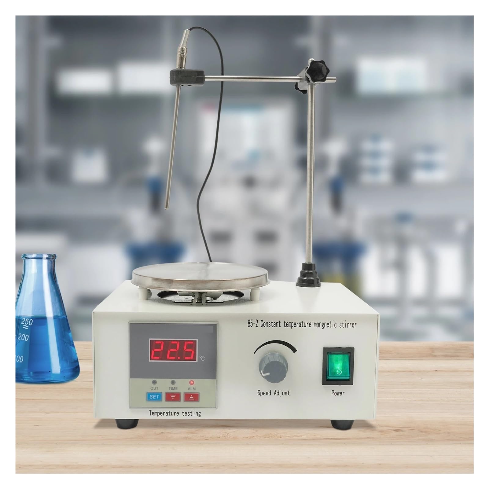 Agitatore Magnetico Con Piastra Riscaldante Da 2000 Ml, For Laboratorio, Display Digitale Della Temperatura, Supporto For Barra Di Agitazione, 250 W Mescola energicamente