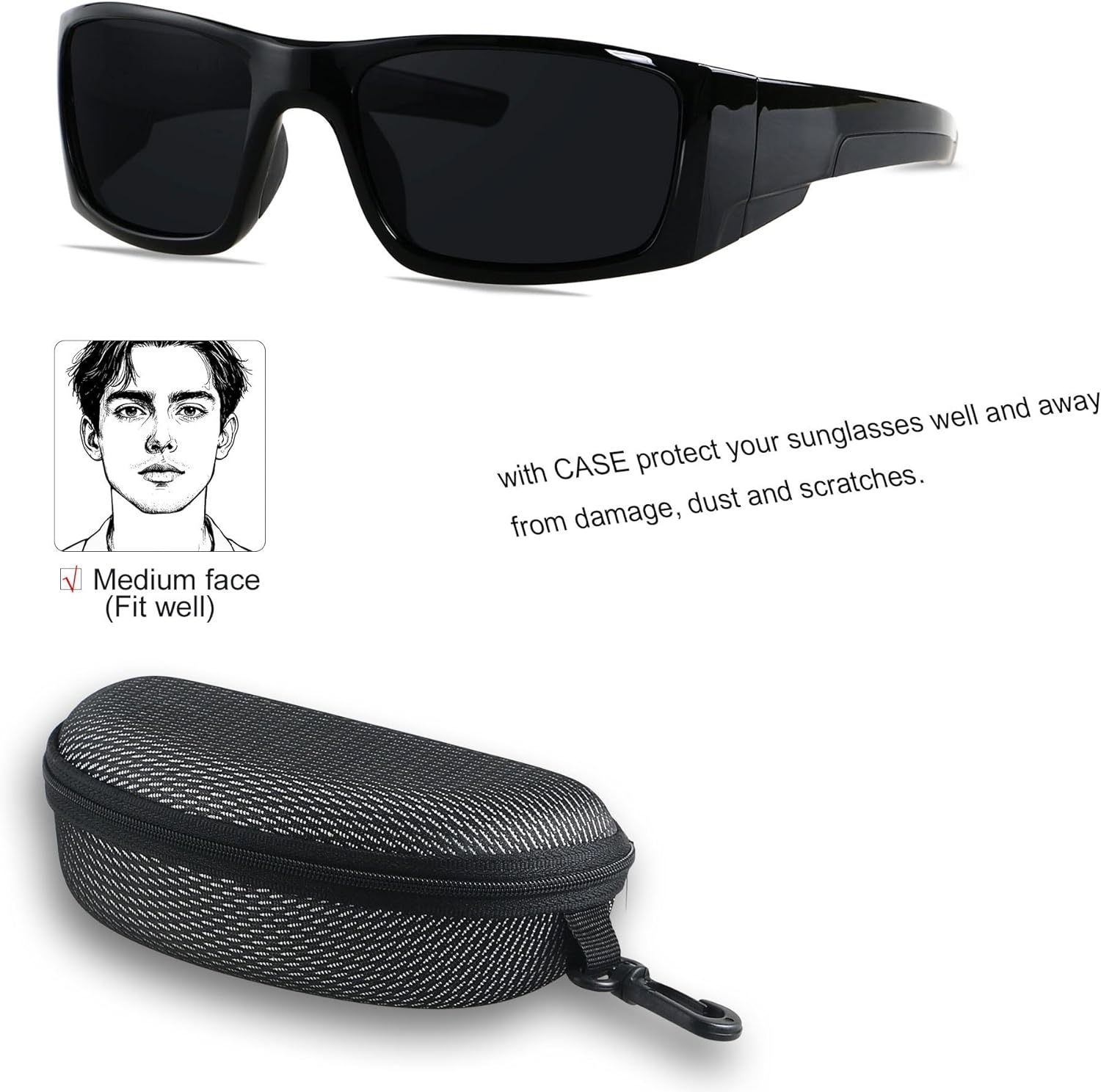 LYZOIT Polarized Sports Sunglasses for Men Women Wrap Around Unbreakable Frame Driving Fishing Cycling Running - Image 2