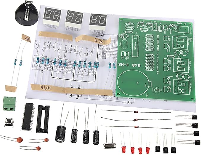 DIY KIT AT89C2051 6 Digit LED Electronic Clock Parts Digital Clock Kit Amazon.co.uk Home