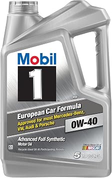 Mobil 1 120760 Synthetic Motor Oil 0W-40, 5 Quart