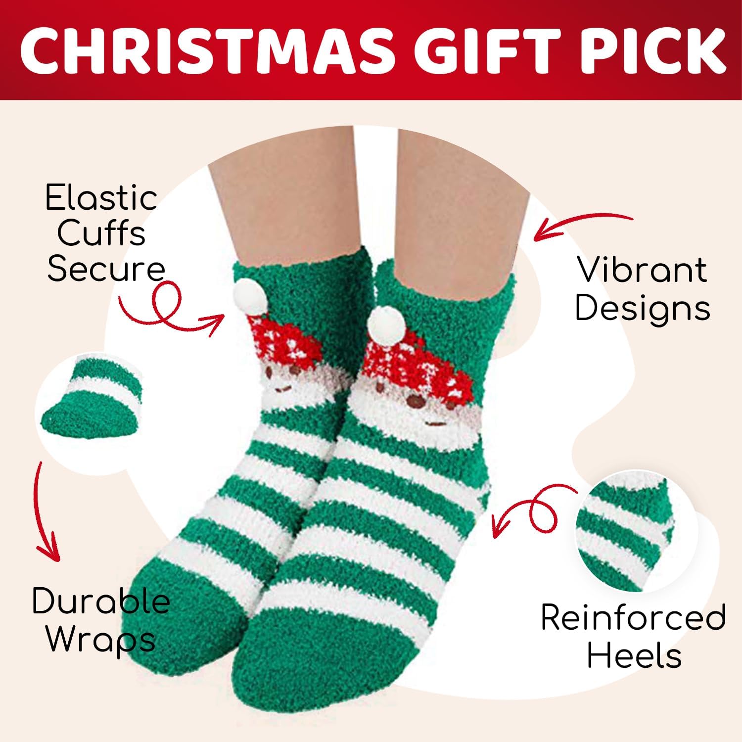 Zmart Fluffy Slipper Socks - Fuzzy Animal Socks, Christmas Stocking Stuffers for Women Girls - Image 5