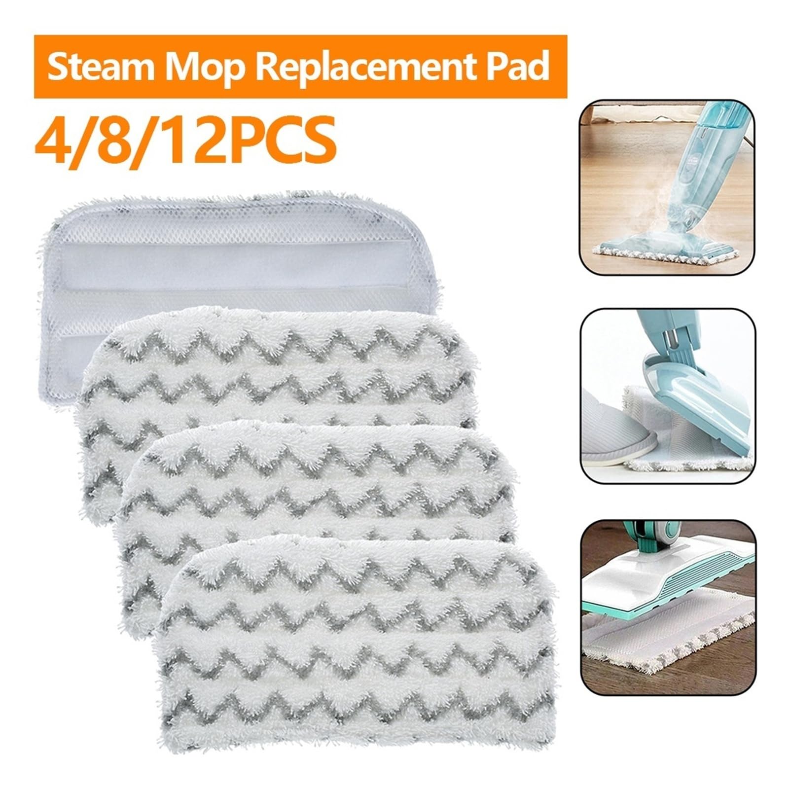 Cuscinetto Sostitutivo for Scopa A Vapore, Compatibile Con Shark Steam Mop Cuscinetto Detergente Morbido Lavabile Riutilizzabile In Microfibra Ad Assorbimento Forte(12pcs)