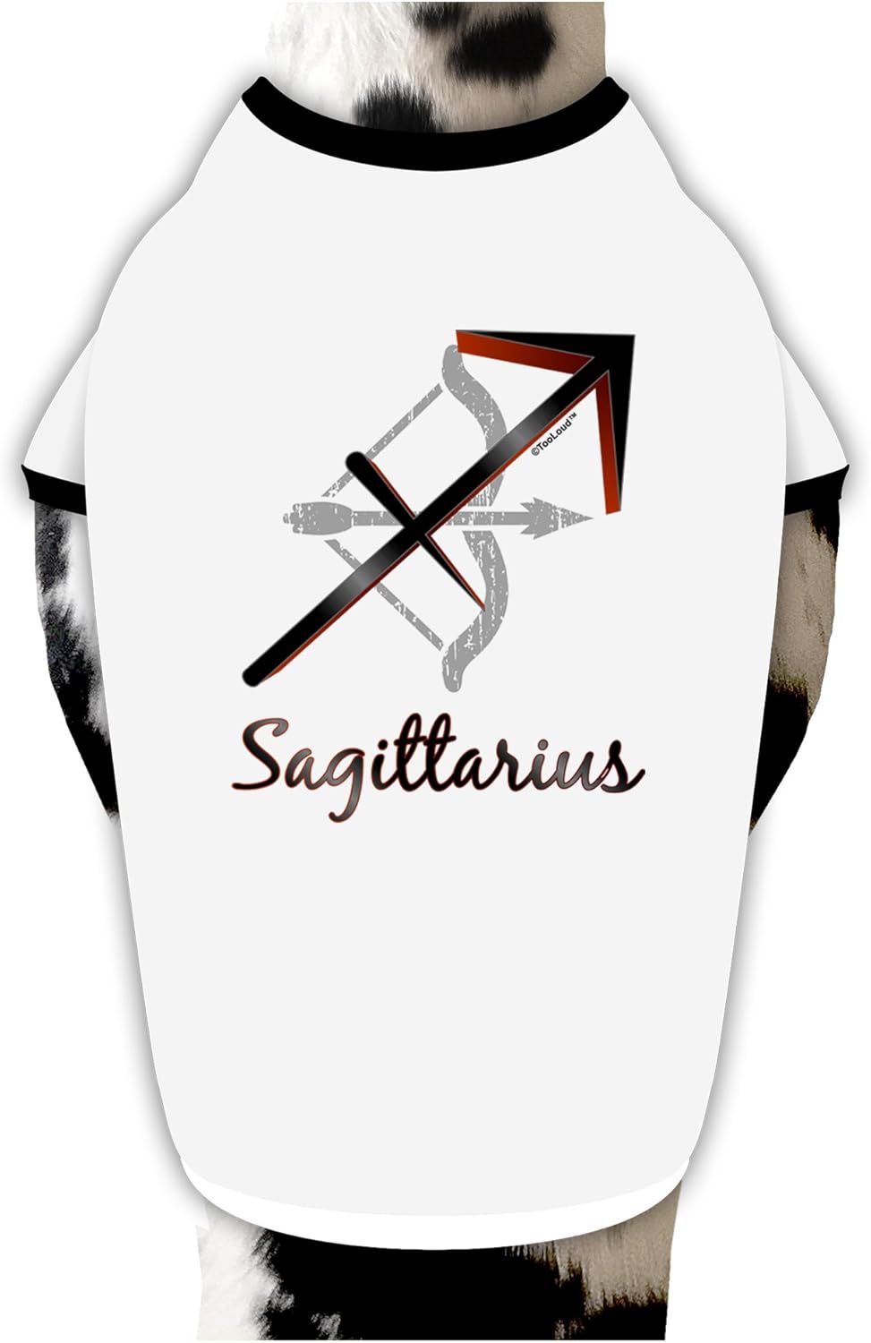 TOOLOUD Sagittarius Symbol Dog Shirt White with Black XL