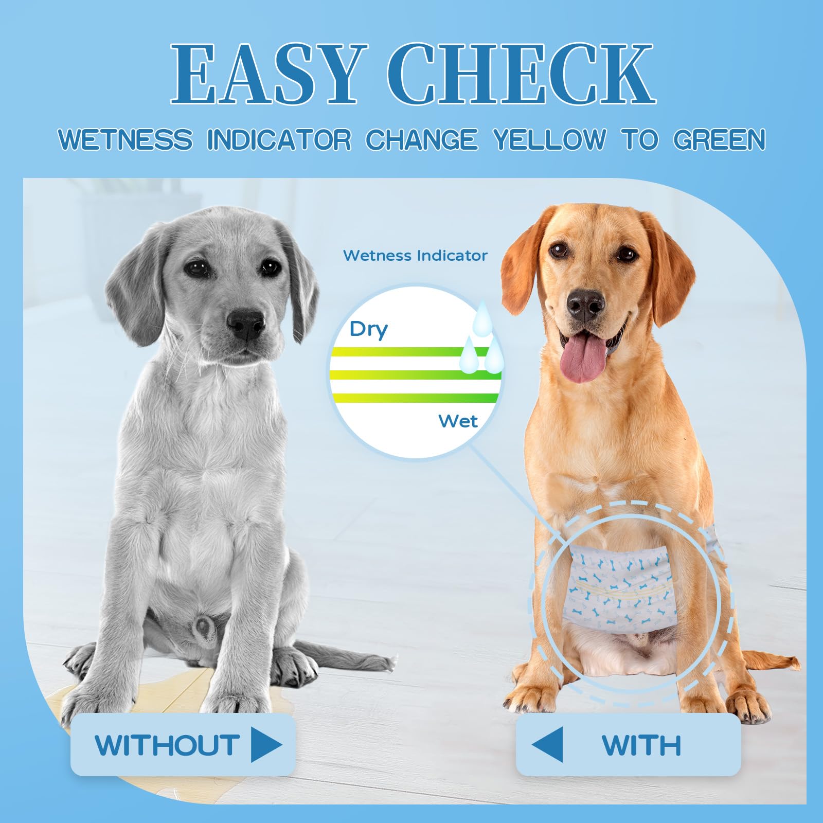 Basics Lot De 30 Couches Jetables Pour Chien Mâle, Taille XS, Blanc