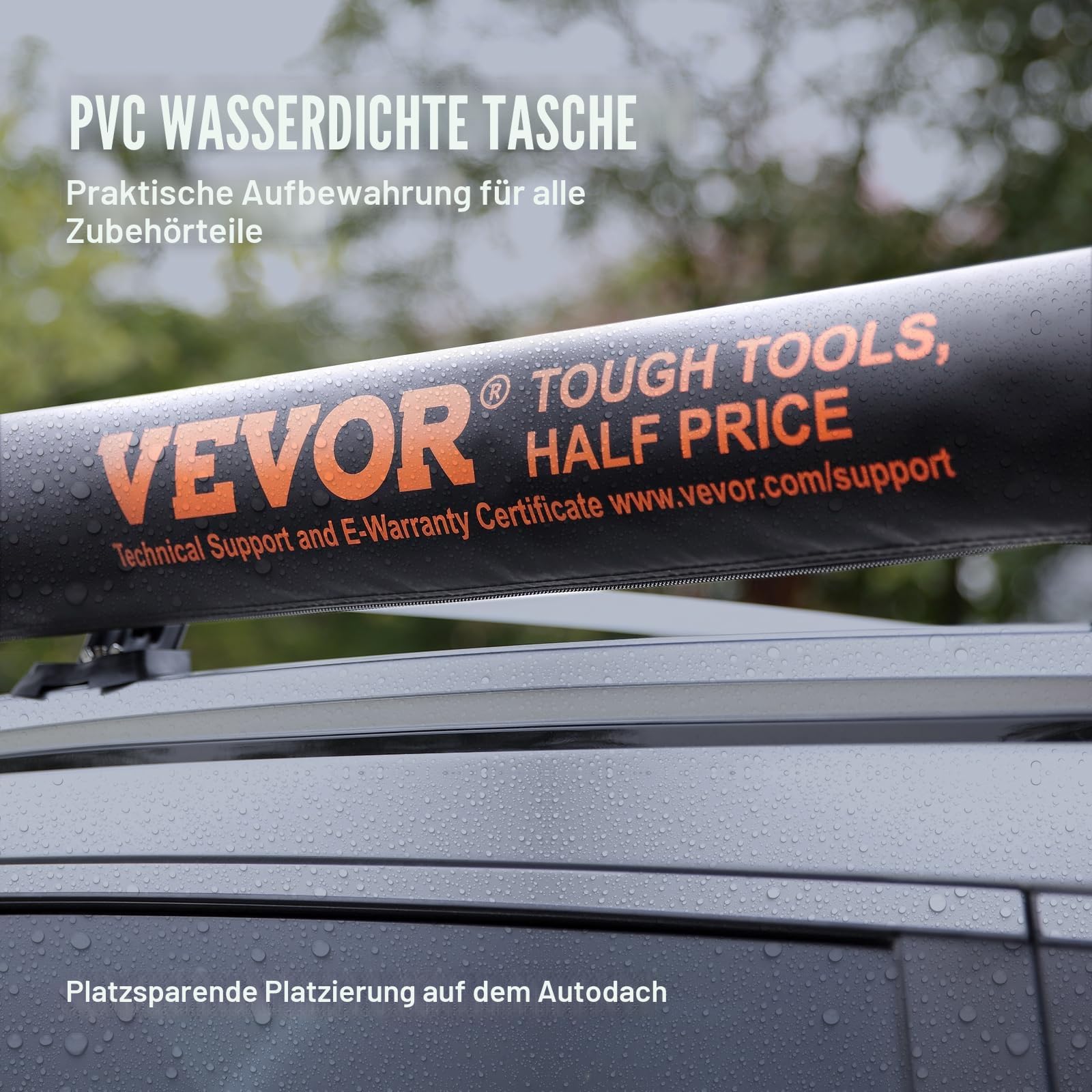 VEVOR Sonnensegel Wohnwagen 2x2,5m Sonnenvordach Wohnmobil UV50+ UV-Schutz Markise 280-G Polyester-Gewebe Vorzelt PU3000mm Wasserdicht inkl. PVC-Tasche Ideal für Camping Familientreffen Ausflüge