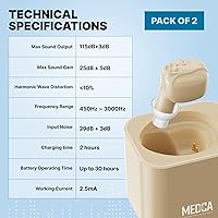 Vista 7 de MEDca ITE Mini amplificador de oído recargable Microtron Set - Tan pequeño que apenas es visible - (1 par)