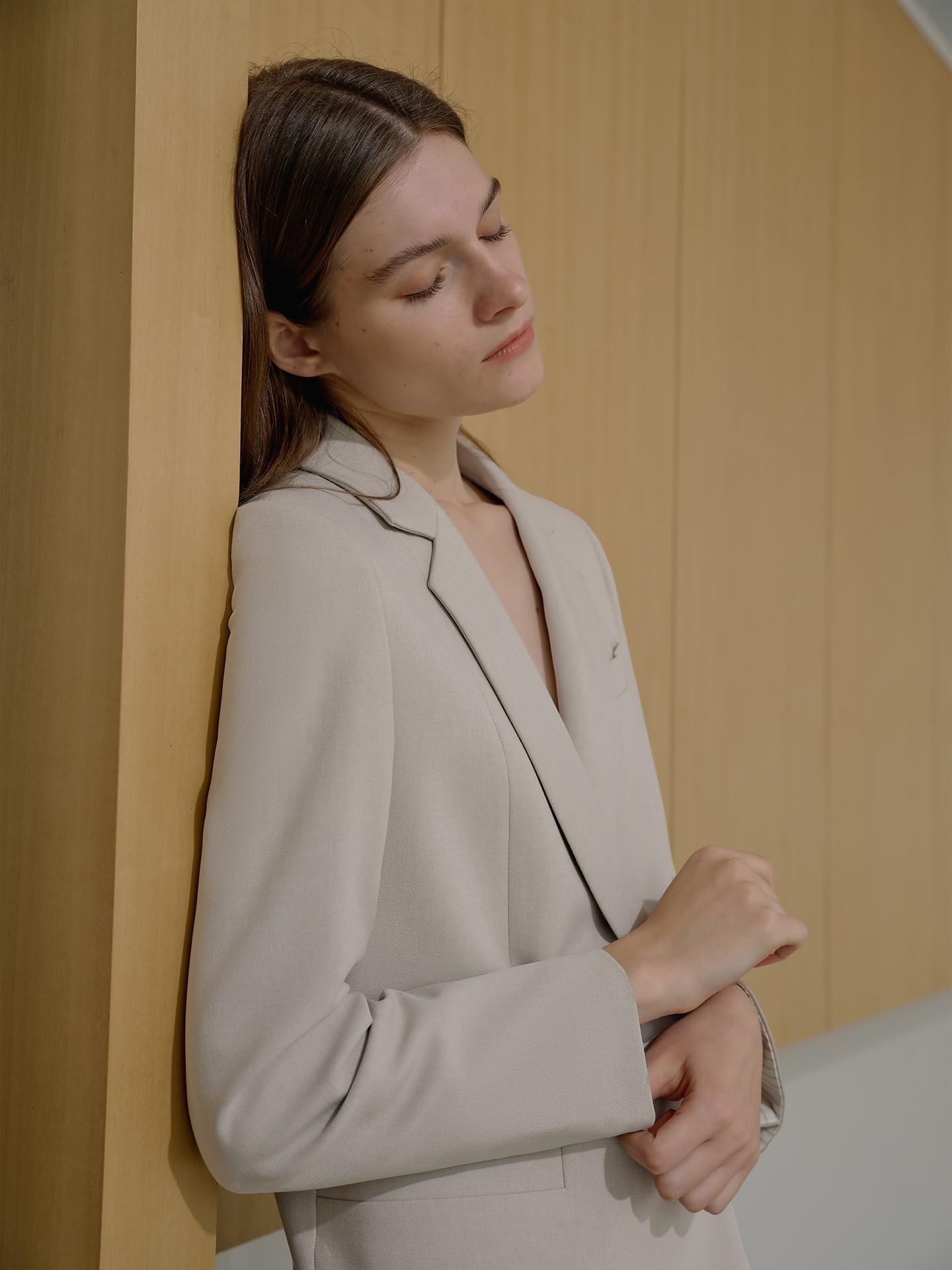 Ulnomio Donna Vestito a Due Pezzi Doppio Petto Bottoni Notch Risvolto Giacca Pantaloni Quotidiano per Il Tempo Libero