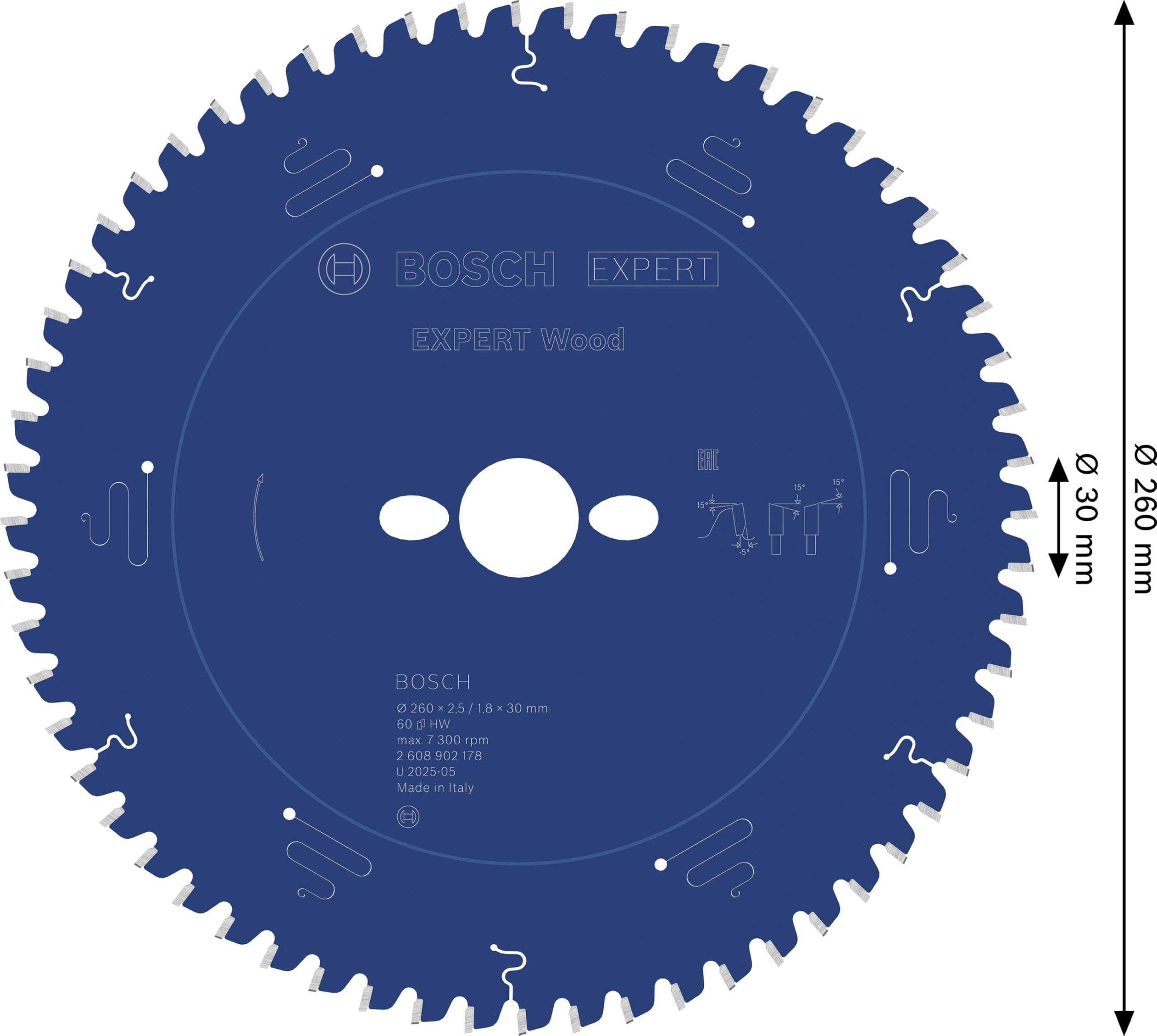 Bosch 1x Tarcza pilarska EXPERT Wood do przewodowych ukośnic (do Miękkie drewno, Ø mm, Professional Akcesoria Przewodowa ukośnica tarczowa)