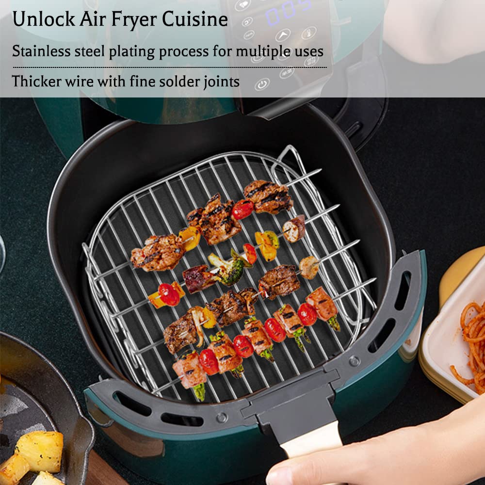 Accesorio Para Freidora De Aire, 3 Pisos Rejilla Para Freidora De Aire, Rejilla De Acero Inoxidable Accesorios Para Airfryer COSORI 5,5L/4,7L Cecotec 6L/5.5L