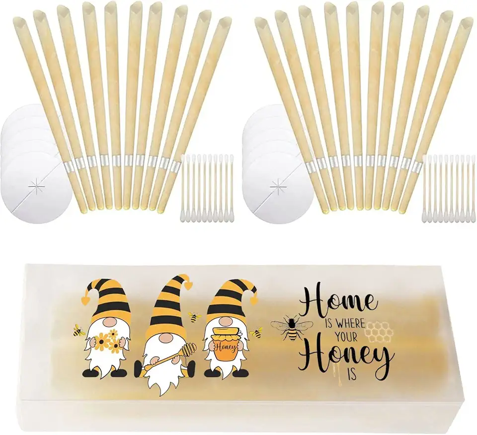 20PCS Beeswax Ear Candles Wax Removal, Ear Wax Candle Ear Wax Removal Kit Earwax Cleaner