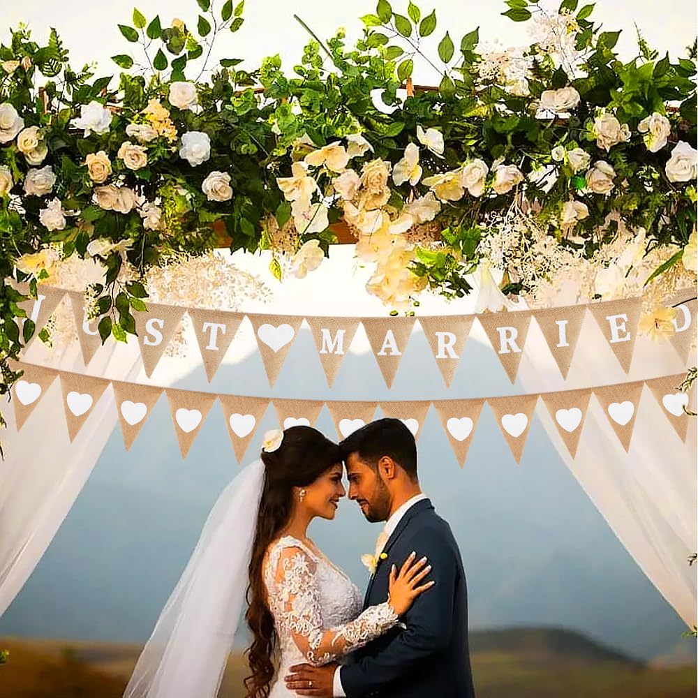 Senior-Guirlande De Fanions Vintage En Toile De Jute Avec Coeur