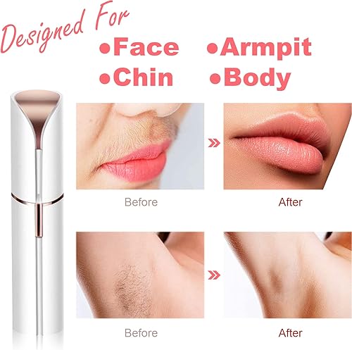 Miniatura 2 de Rosarden - Depilación facial para mujeres, mini removedor de pelo USB, afeitadora eléctrica Rosarden depiladora portátil de bikini para labios,