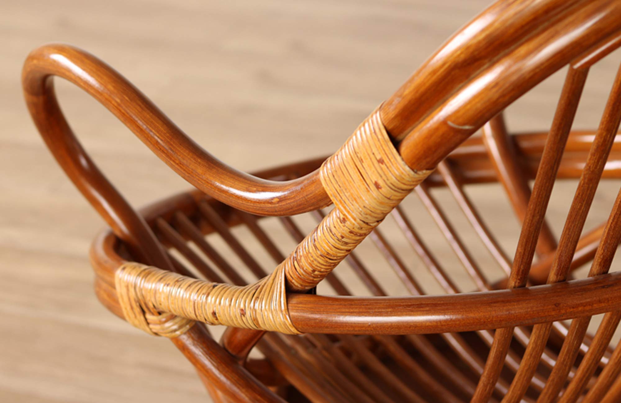 Amazon｜サンフラワーラタン ダイニングチェア ブラウン 幅56×奥行き73