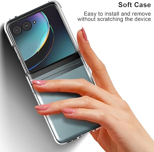 Miniatura 5 de Foluu Funda para Motorola Razr+ 2023, funda protectora de policarbonato duro transparente para Moto Razr+ 2023 (transparente)