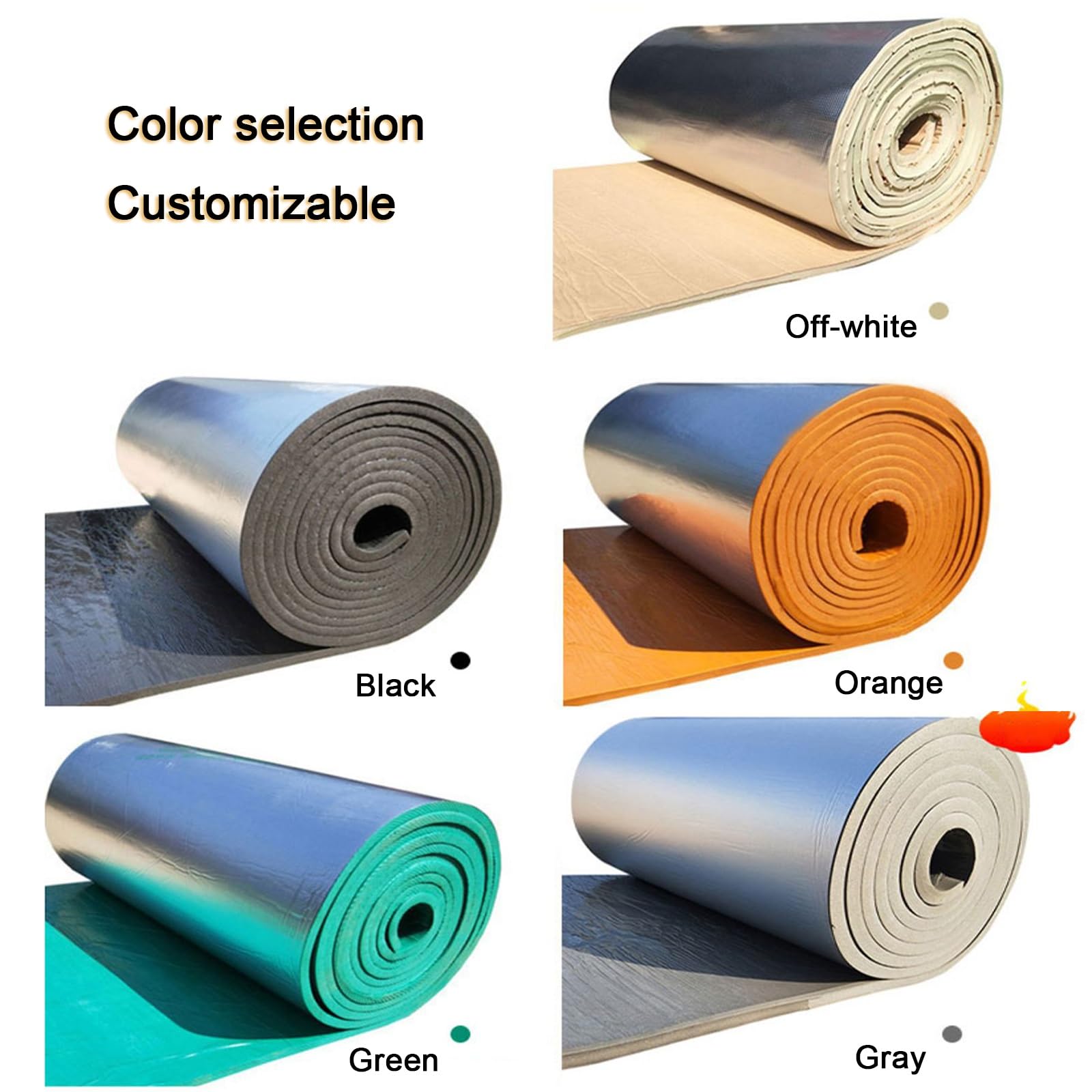 Auto Tappetino Antirumore，Cotone Isolante Acustico in Foglio di Alluminio，Gomma-plastica in Cotone Isolante Acustico per Auto,Pannello Riflettente Termosifoni(5MM(THk),1 * 3M(3m²))