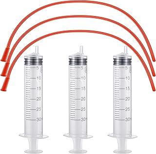 3 Sets Puppy Kitten Feeding Tube Kit Includes 3 Pcs 8 FR Red Rubber Feeding Tubes and 3 Pcs 30 ml Clear Feeding Syringe Kitten Syringe Feeding Supplies Feeding Tube Syringes Tool for Small Animals