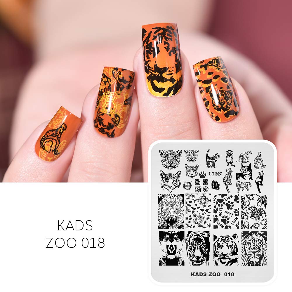 Amazon | KADS ネイルアートスタンピングプレート 猫/トラ/ライオン