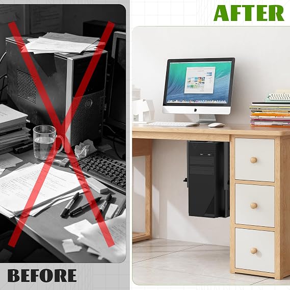 Adjustable Metal Under Desk PC Mount Bracket