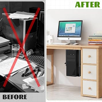 Adjustable Metal Under Desk PC Mount Bracket
