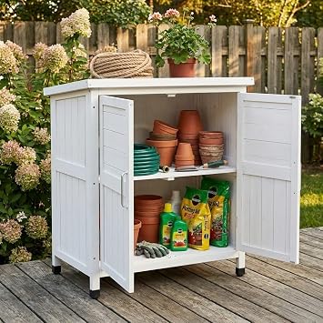 Wooden Outdoor Storage Box, Small, Large, Waterproof, Large Capacity, Slim, Veranda, Storage, Natural Wood, Garden, Storage, Stylish, Height 35.0 inches 88.5 cm